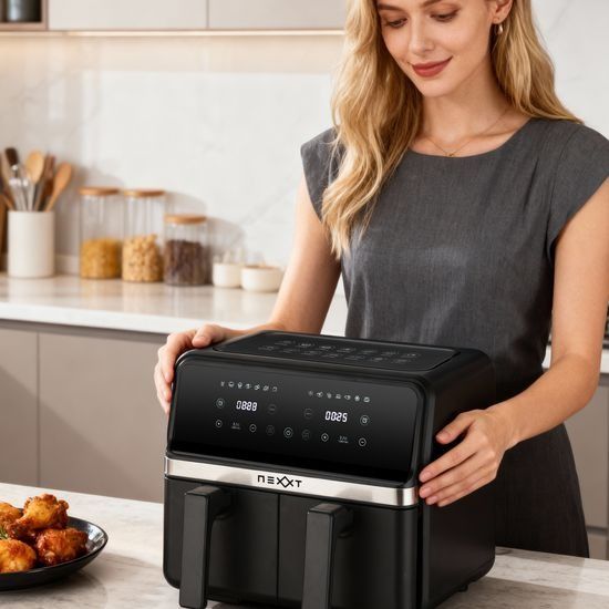 NEXXT CO231025 - Airfryer - Noir - 2200 W - Nombre de paniers de friture : 2 - 4L-4L