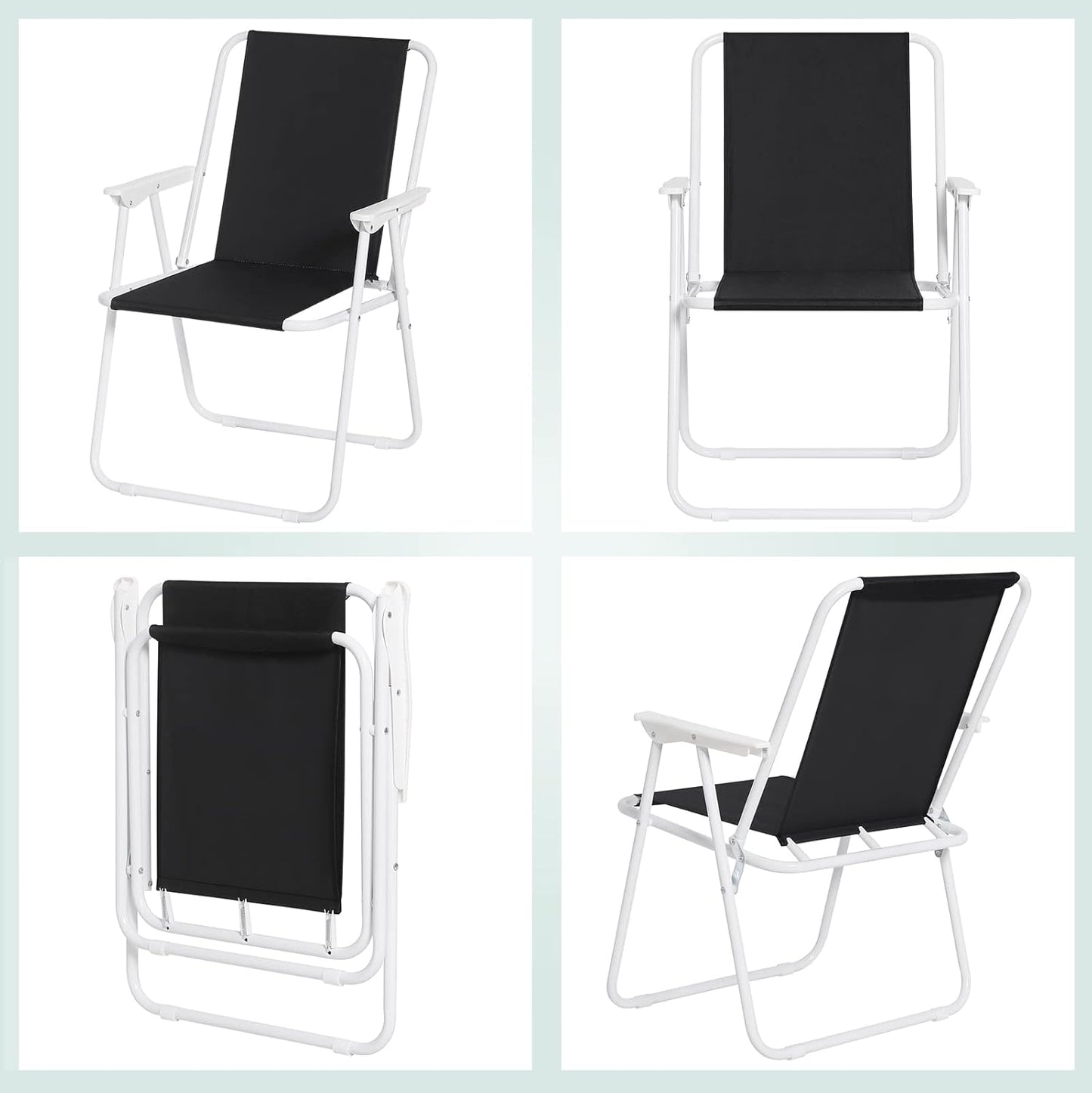 WOLTU Lot de 2 chaises de camping pliantes - Noir