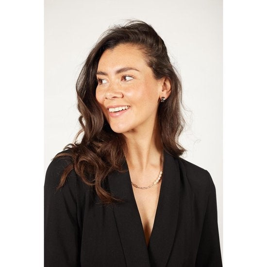 Laura Ferini Ladies Necklace Perla Silver - Chaîne à maillons asymétriques en argent avec perles - plaqué or blanc 18K - Collier - Collier - Bijoux - Accessoires - Collier pour dames avec perles