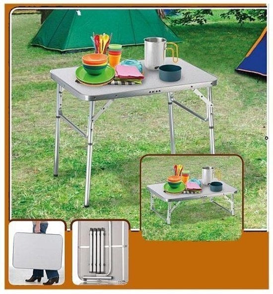 Camp Active Table de camping - pliable - 2 hauteurs - 75 x 55 x 25-59 cm