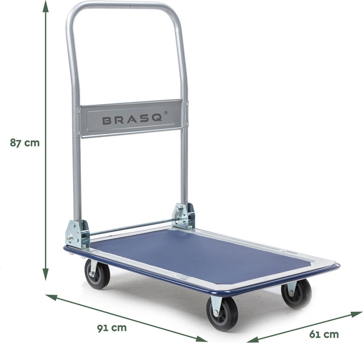 BRASQ Chariot à plate-forme pliable - Capacité 300 KG - Chariot de transport - Chariot de stockage - Chariot à plate-forme