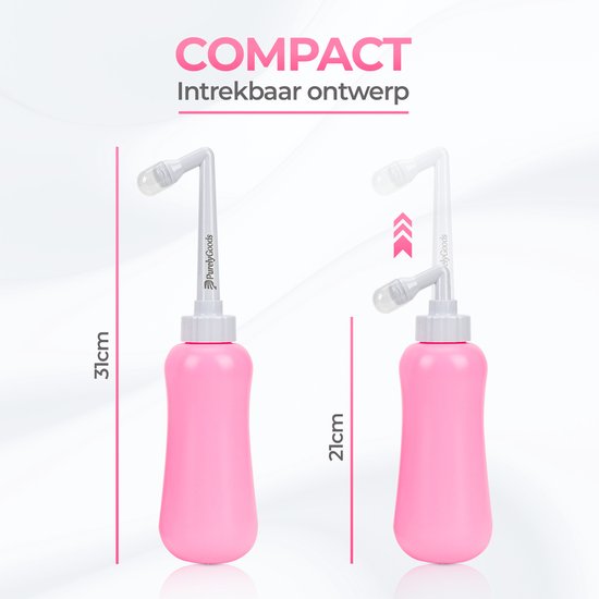 PurelyGoods® Peri Bottle - Bidet portable - Douche vaginale - Périnée - Grossesse - Bouteille de rinçage post-partum - 450ML - Rose