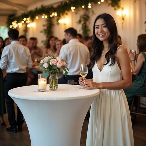 Housses de table Detex pour table basse, élastiques - 5 pièces - Blanc