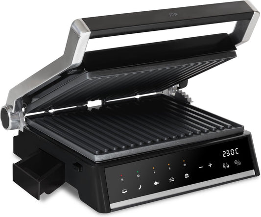 JAP Integrill - Gril de contact intelligent - Lavable au lave-vaisselle - Inclinable à 180º - Avec plaques amovibles - Dispositif de grillage
