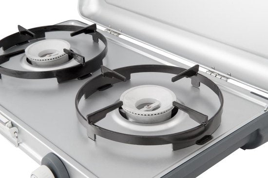 Campingaz Camping Kitchen 2 CV - Réchaud de camping - réchaud 2 feux - 2 x 2 000 watts - gris argenté