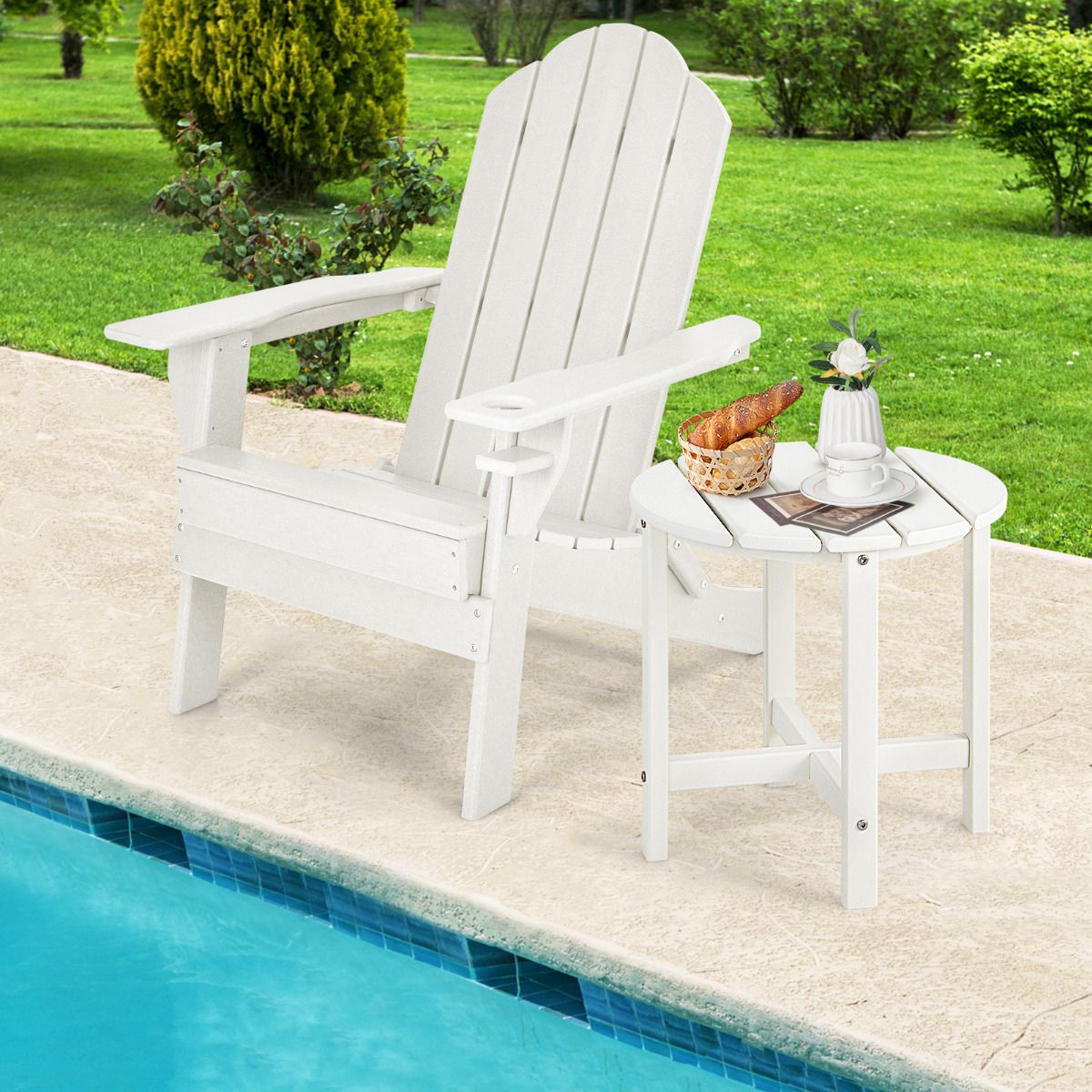 Table d'appoint Coast - ronde - en HDPE résistant aux intempéries - blanche 46 x 46 x 46 cm