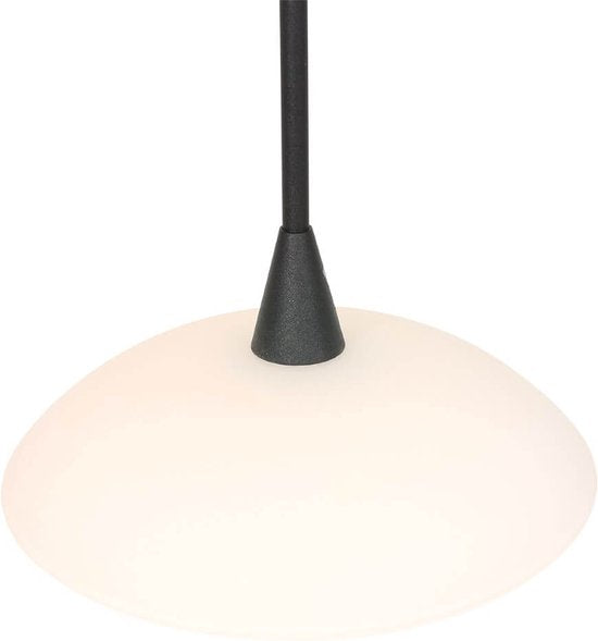 Suspension Tallerken 2654ZW Noir - Style moderne, hauteur réglable, matériaux : verre et métal, d'intérieur, Steinhauer