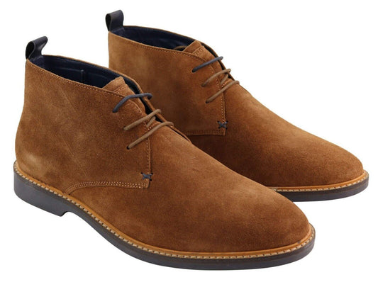 Cavani Chukka Boots Men - Tige en daim et laçage - Taille 44 - Tan