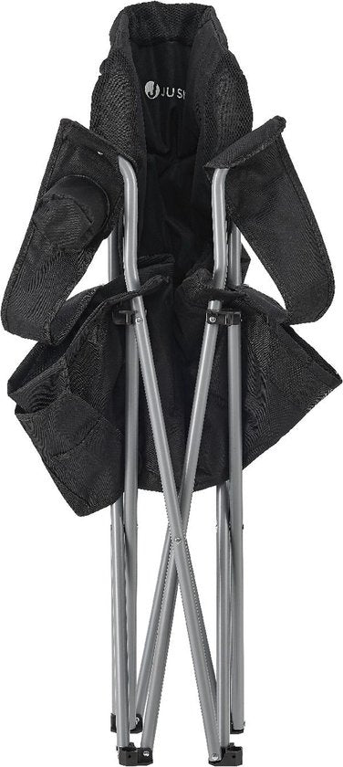 Chaise de camping / Chaise pliante Lido - Noir - Sac de rangement inclus