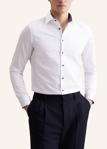 Seidensticker Chemise homme blanche - Slim Fit - New Kent Collar - Taille 40 - Manches extra longues
