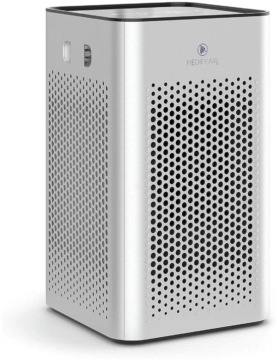 Purificateur d'air Medify Air MA-25 – 170 m³/h – Filtre HEPA H13 et commande tactile – Mode nuit – Filtre à air contre le rhume des foins, les allergies et les acariens – Argent