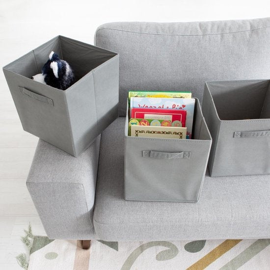 LifeGoods Organiseurs de placards - 6 pièces - 20L - Textile - Gris