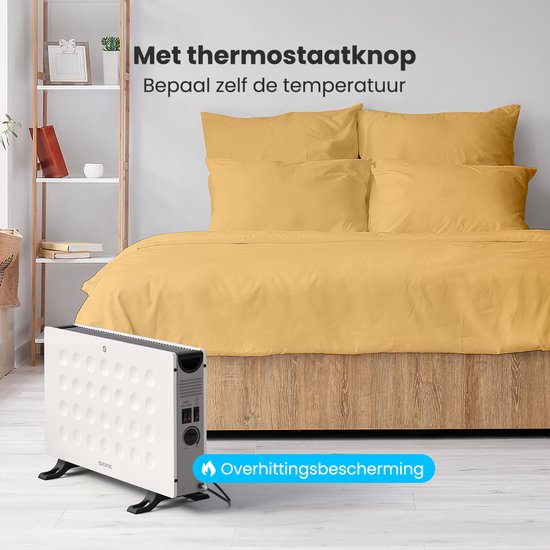 Auronic Convector Heater - 2000W - Ventilateur intégré - Chauffage électrique - Avec thermostat - Chauffage - Blanc