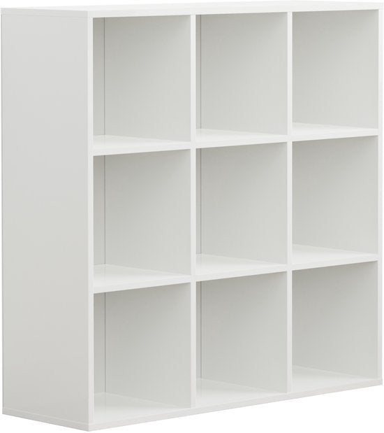 VDD – Armoire à compartiments avec 5 boîtes de rangement – Armoire murale – Armoire à compartiments blanche – Armoire à compartiments – Petite armoire murale – Armoires murales – Armoires murales pour le salon – 9 compartiments – Blanche