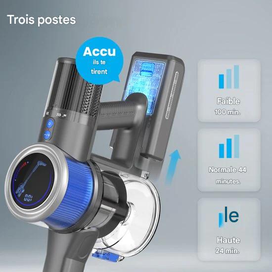 Auronic balai aspirateur - Sans fil - Aspirateur autoportant - Sans sac - 350W - Batterie supplémentaire - Aspirateur - Gris/Bleu