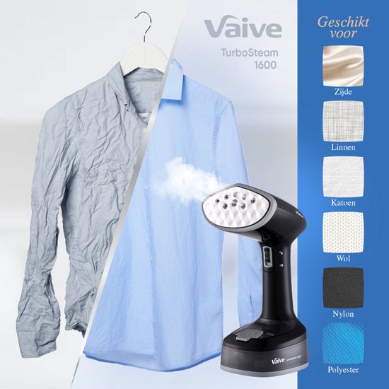 VAIVE TurboSteam Vapeur pliable 1600W - Vapeur à main - Vapeur à linge - Vapeur - Vapeurs à linge