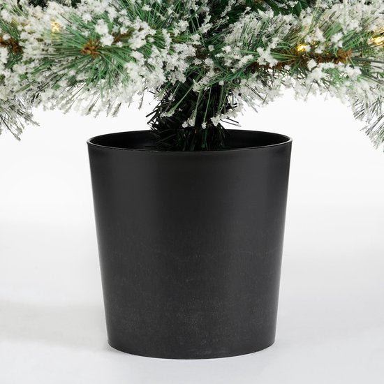 Black Box Trees Vandans : sapin de Noël artificiel avec éclairage, H 120 x Ø 60 cm - Sapin artificiel avec décorations de Noël - Sapin de Noël artificiel aux branches enneigées - Vert