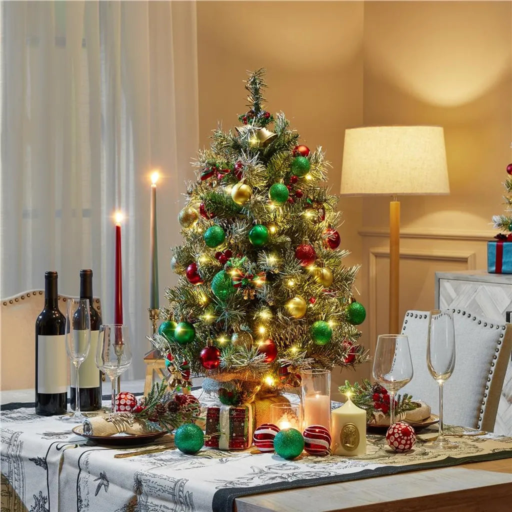 Yaheetech : lot de 2 sapins de Noël artificiels de 92 cm avec neige et LED