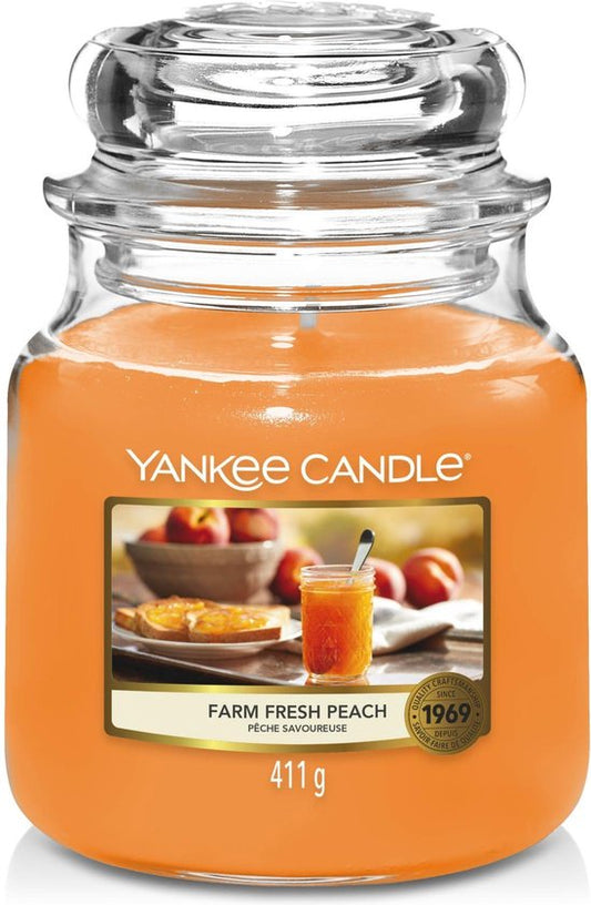 Yankee Candle Pêche fraîche de la ferme pot moyen