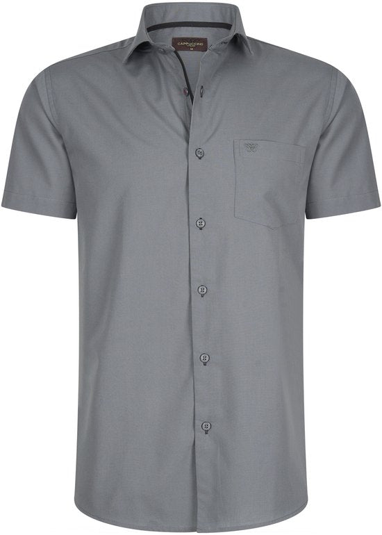 Cappuccino Italia - M - Chemise - Manches courtes - Anthracite
