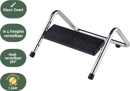 BRASQ Repose-pieds métal FR300 métal ergonomique avec antidérapant