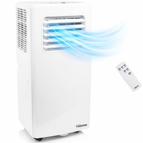 Climatiseur mobile Tristar AC-5529 9 000 BTU – Climatiseur, ventilateur et déshumidificateur 3-en-1 – Pour des pièces jusqu'à 34 m² – Minuterie – Blanc