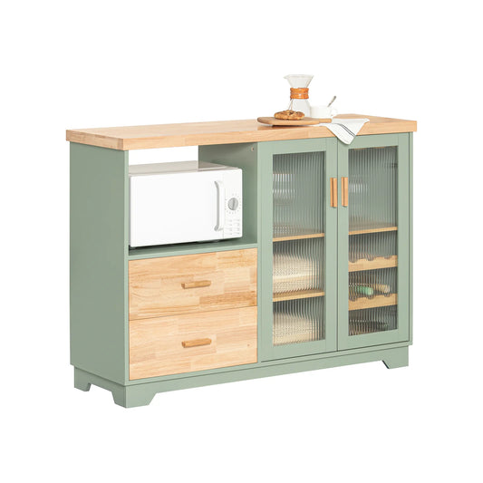 SoBuy Ilot de cuisine - FSB81-GR - Chêne & MDF - Max. 80kg - 120x40x90 - Vert