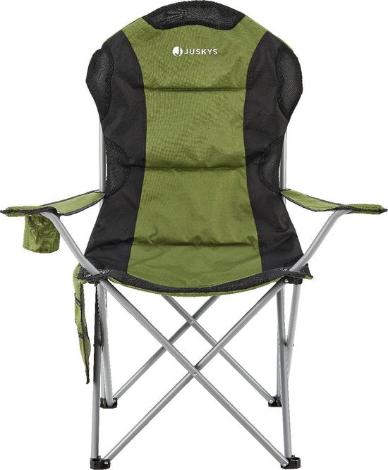 Chaise de camping / Chaise pliante Lido - Vert - Sac de rangement inclus