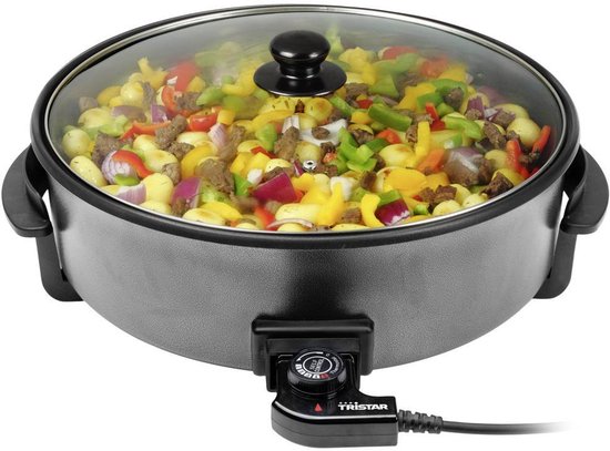 Poêle électrique Tristar 1 500 W - PZ-9145 - Ø 40 cm avec couvercle - Température maximale 250 °C
