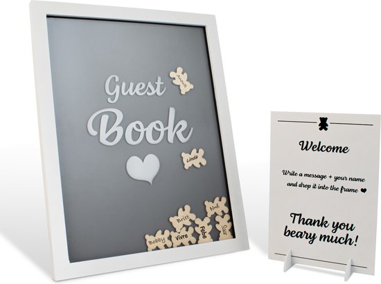 Décoration de fête de naissance & Livre d'or de naissance - Décoration de fête de naissance - Livre à remplir - Accessoires inclus