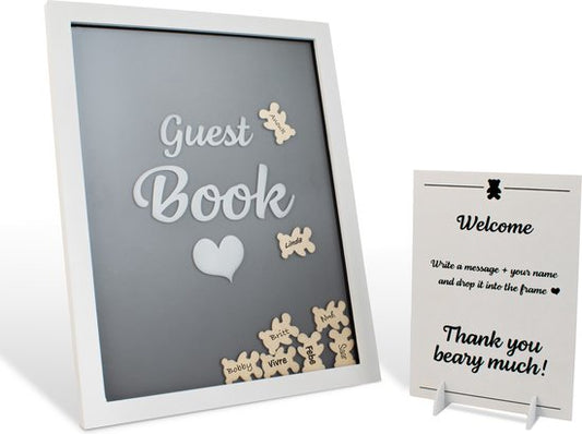 Décoration de fête de naissance & Livre d'or de naissance - Décoration de fête de naissance - Livre à remplir - Accessoires inclus