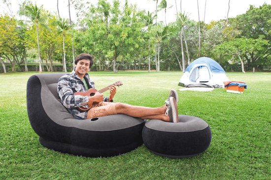 Intex - Chaise gonflable - Ultra Lounge avec pouf - 102cm x 137cm x 79 cm