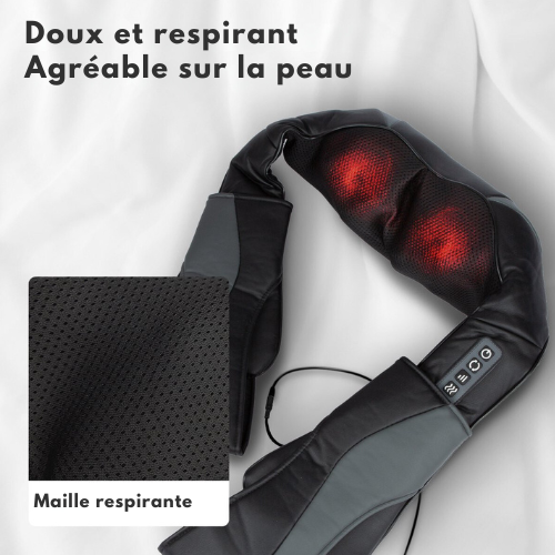 Appareil de massage de la nuque et appareil de massage du dos Auronic - fonction chaleur - électrique - noir/gris