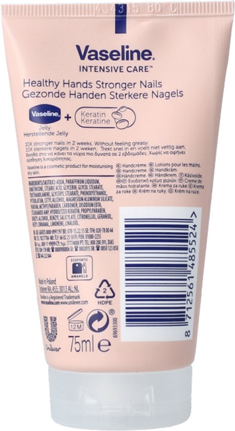 Vaseline - Crème pour les mains - Des mains saines, des ongles plus résistants - 75 ml