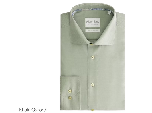 Boston Brothers Wide Spread Shirt Men - Couleur Khaki Oxford - Taille 39