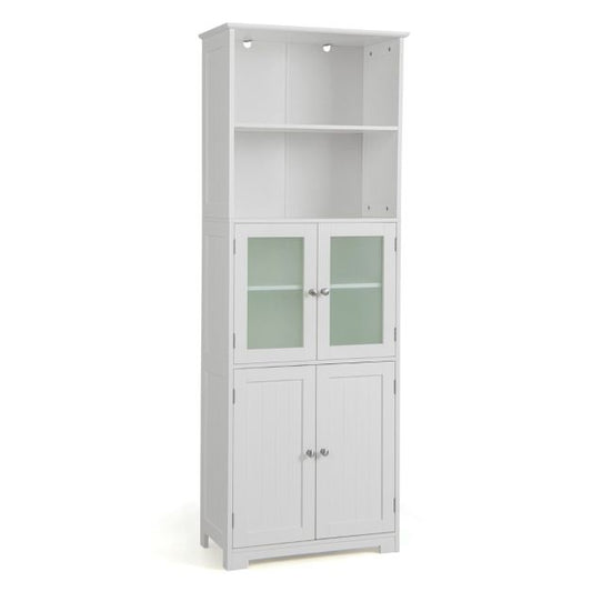 Coast Armoire de toilette - MDF avec verre - 60 x 30 x 163 cm - Blanc