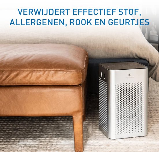 Purificateur d'air Medify Air MA-25 – 170 m³/h – Filtre HEPA H13 et commande tactile – Mode nuit – Filtre à air contre le rhume des foins, les allergies et les acariens – Argent