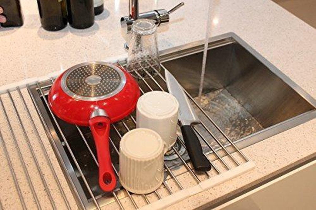 Égouttoir en acier inoxydable | Égouttoir pliable Copa Design | Égouttoir à casseroles | Porte-casseroles | Dessous de plat | Copa Design | Acier inoxydable
