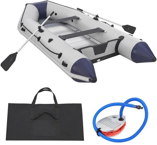 Bateau gonflable- 2 banquettes - Gris - 2 pagaies incluses