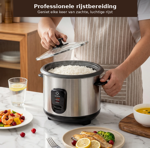 Cuiseur à riz électrique Woox 1 litre - Noir et inox - Couvercle en verre