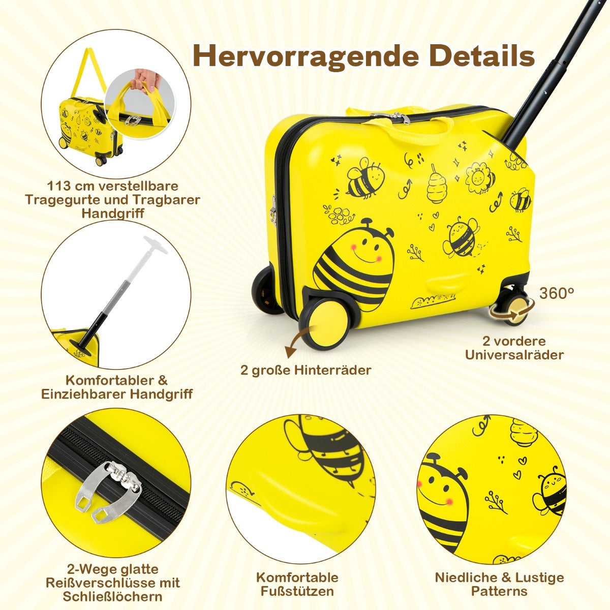 Coast 2 -PCS Kindofer + Backpack Mallette de transport de 47 cm de long et sac à dos de 30 cm de large jaune