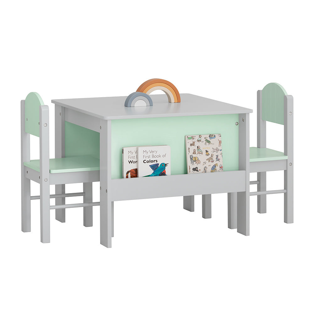 SoBuy Table enfant avec 2 chaises - Max. 75 kg - 60 x 60 x 48 cm - Vert clair