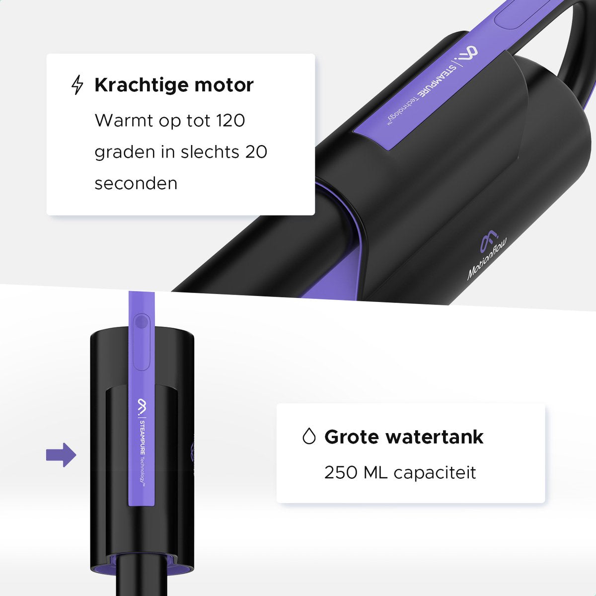 Motionflow Nettoyeur vapeur 16 en 1 - Nettoyeur vapeur à main - Nettoyeur de taches - Nettoyage en profondeur pour le sol, le canapé, la salle de bain et la moquette - nettoyeur de moquette