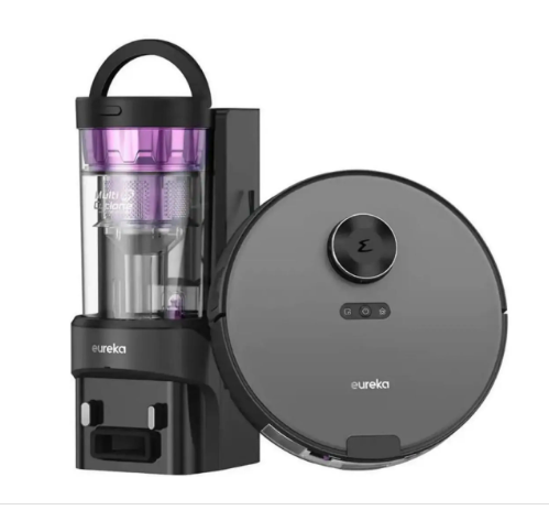 Robot aspirateur Eureka E20 Plus – 8 000 Pa – LiDAR – Fonction lavage – 5 200 mAh – Noir – 35 x 35 x 9,7 cm