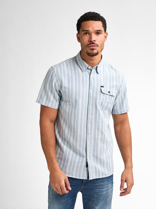 Petrol Industries - Chemise rayée pour homme Turtlevista - Bleu - Taille S