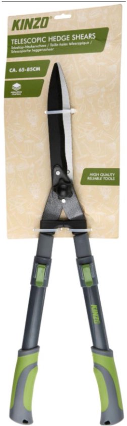 Taille-haie télescopique Kinzo 65-85 cm – Taille-haie manuel avec revêtement antiadhésif – Sécateur ergonomique – Outil de taille léger pour haies et arbustes