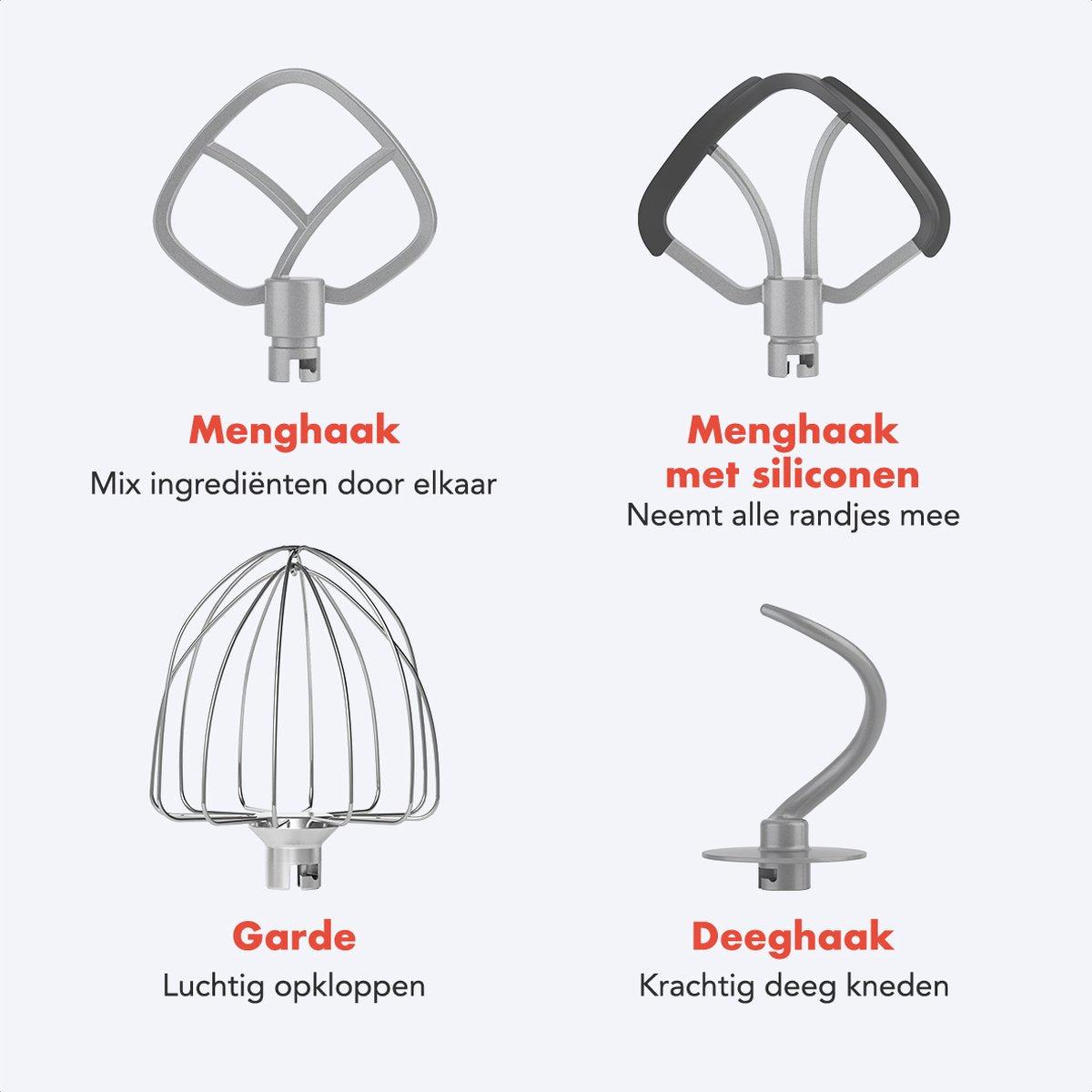 KitchenBrothers Robot de cuisine - Affichage tactile et minuterie - Robot de cuisine - 6L - 1800W - Aluminium - Rouge