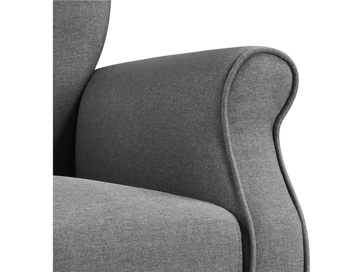 Fauteuil de détente 611622 - 74 x 72 x 94 cm - Gris foncé - Pieds en bois