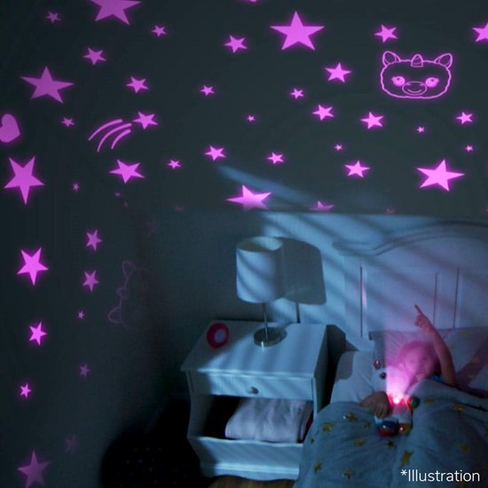StarBelly Dream Lites - Licorne arc-en-ciel - peluche - projecteur d'étoiles - veilleuse - enfants