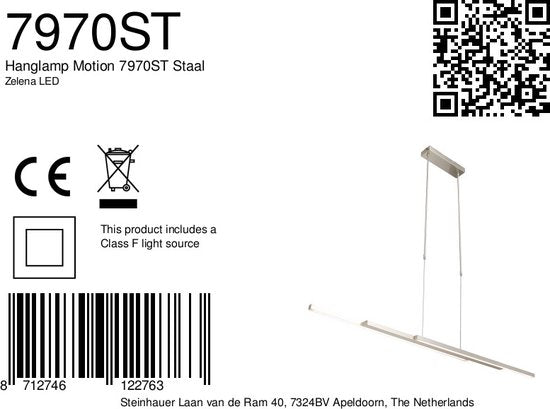 Lampe suspendue Steinhauer Zelena LED - Acier